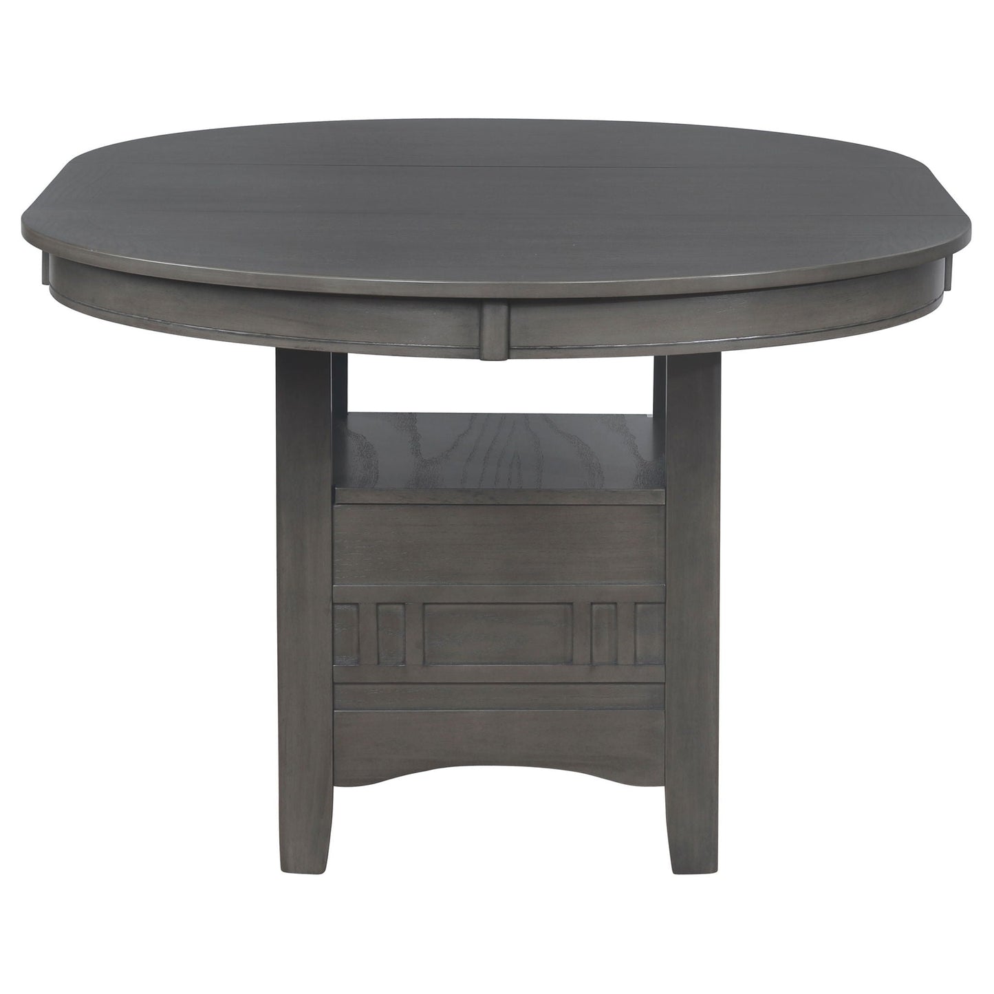 Lavon - Oval Extension Leaf Dining Table With Built In Storage - Gray