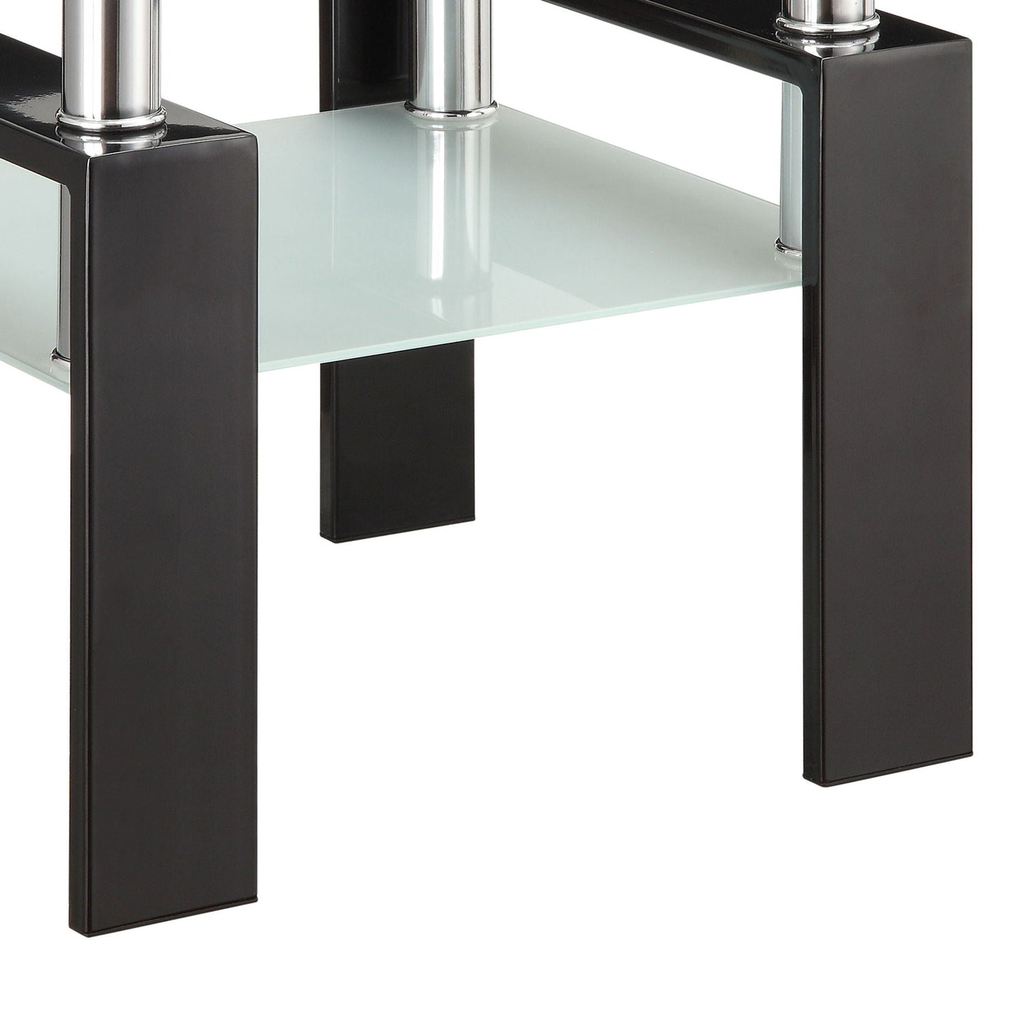 Samantha - 1 Shelf Square End Table - Black