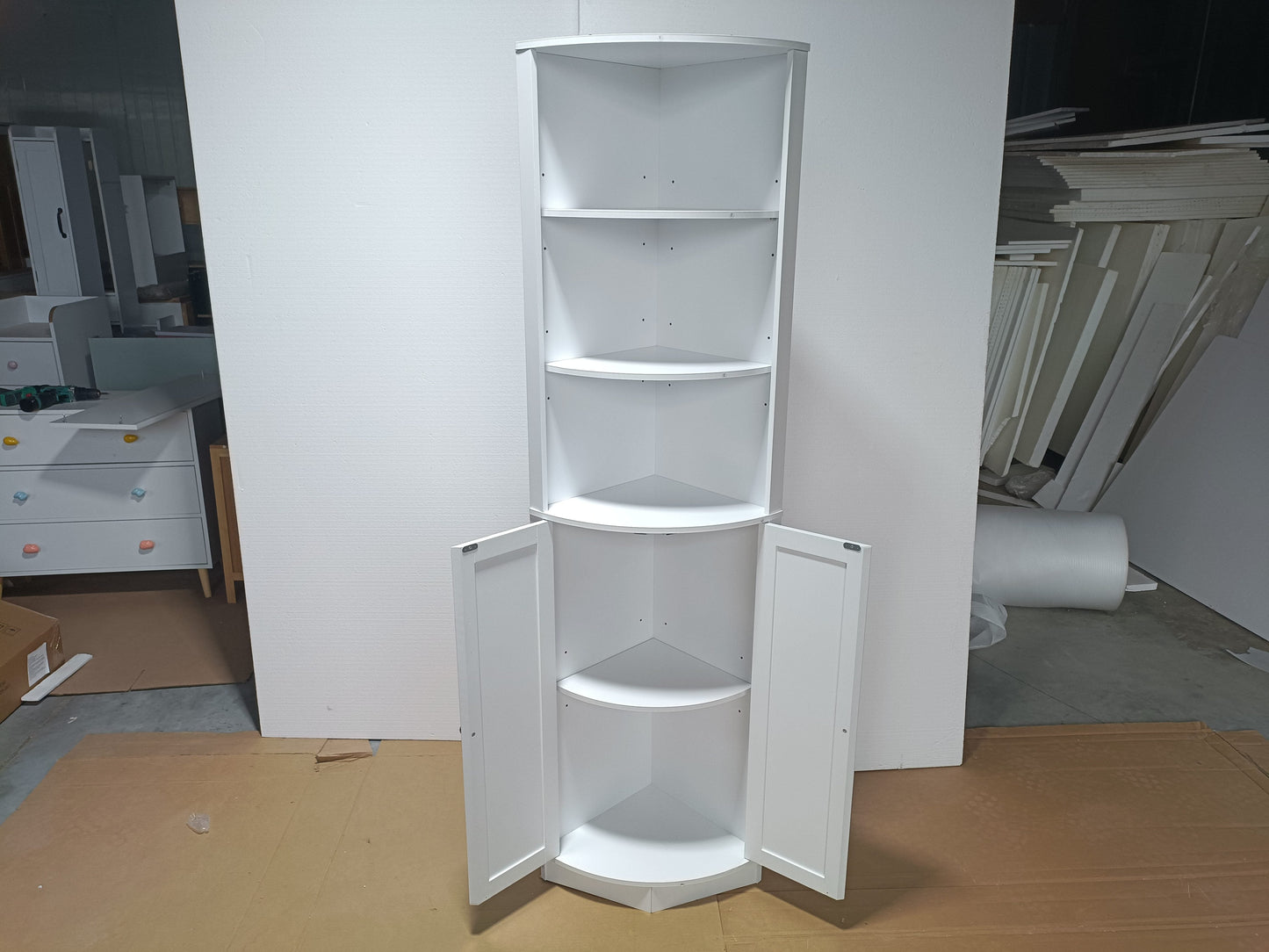 67" Tall Corner Cabinet with 2 Doors and Adjustable Shelves