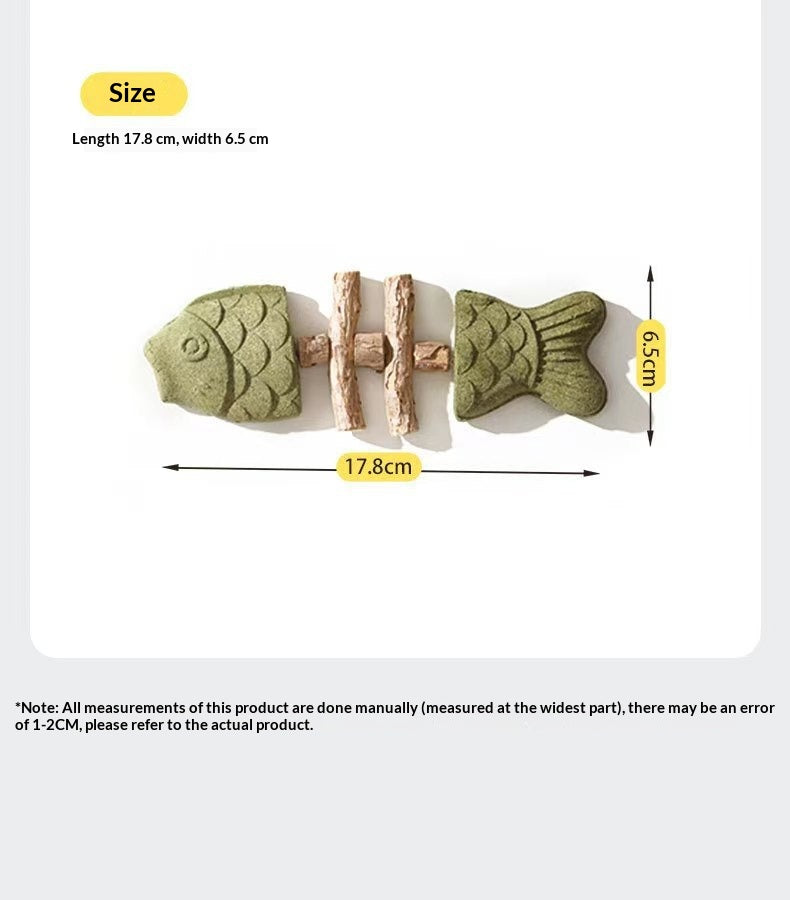 Cat Toy Fish Bone Wood