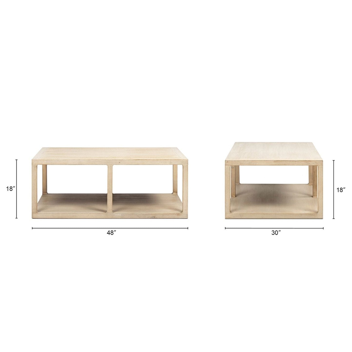 Ellis - Open Frame Coffee Table With Lower Shelf - Natural