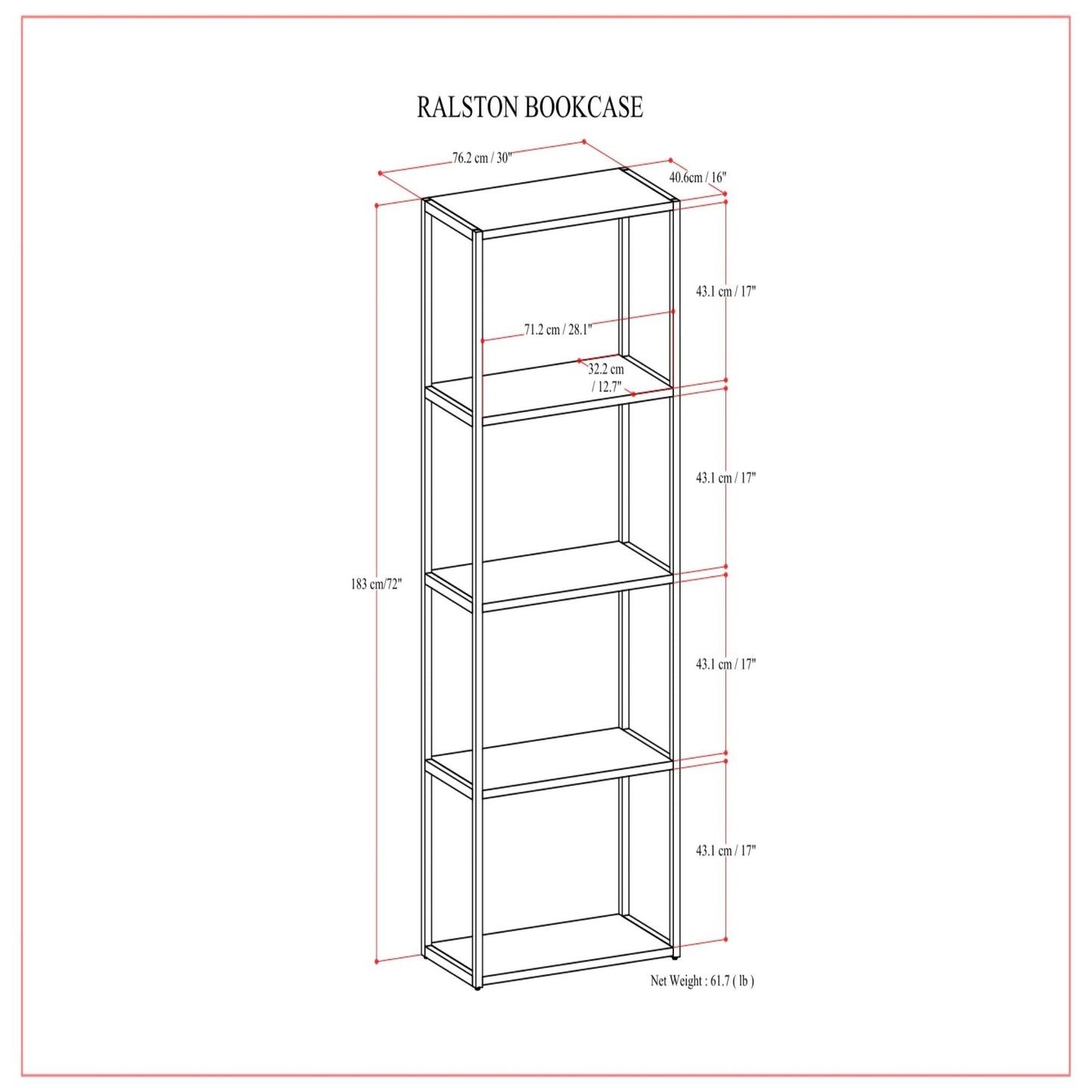 Ralston - Bookcase - Rustic Natural Aged Brown