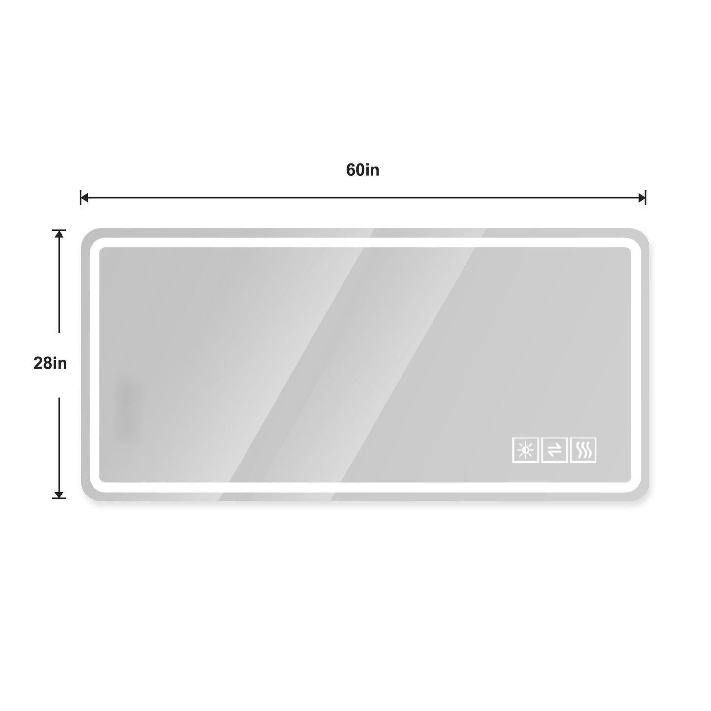 LED Bathroom Mirror with Anti-Fog, Rust Resistance, and Tri-Color Lighting