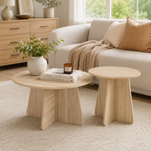 Retro-Style Nesting Coffee Table Set
