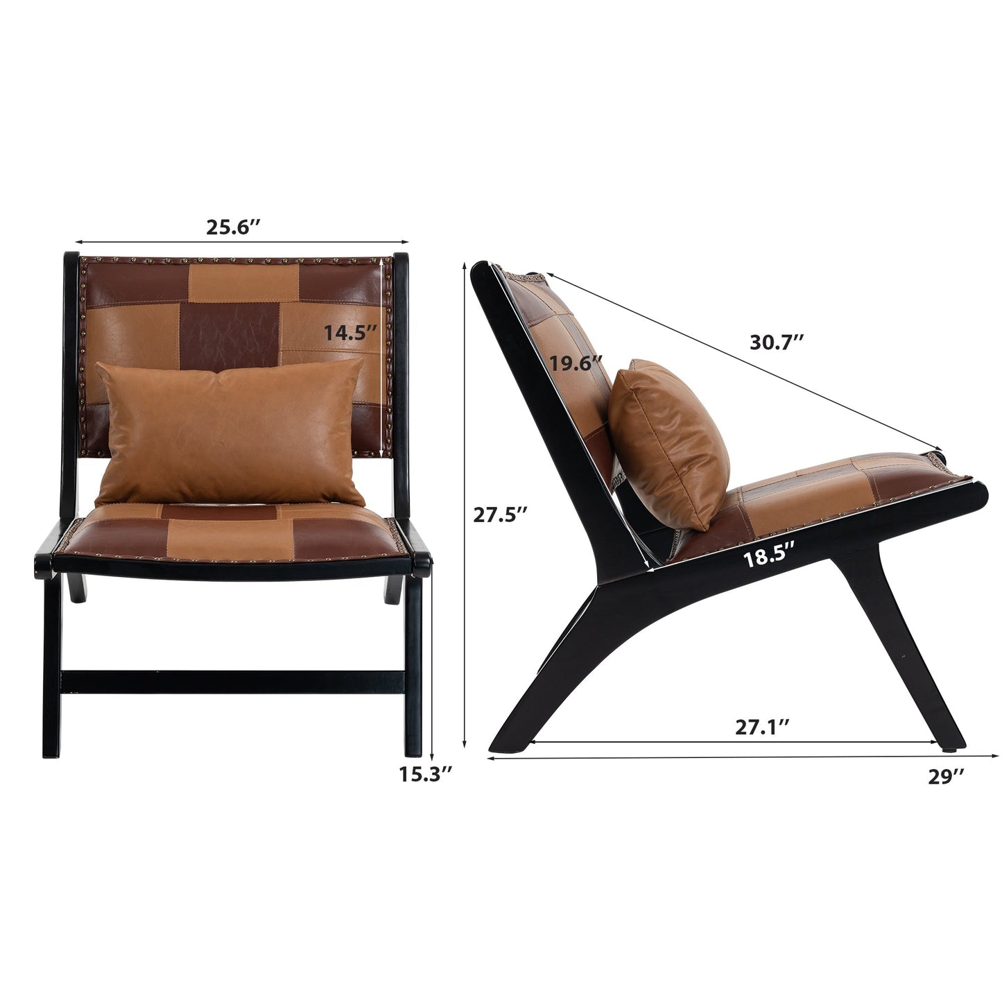 Modern Boho Accent Chair for Living Room, Mid Century Lounge Chair