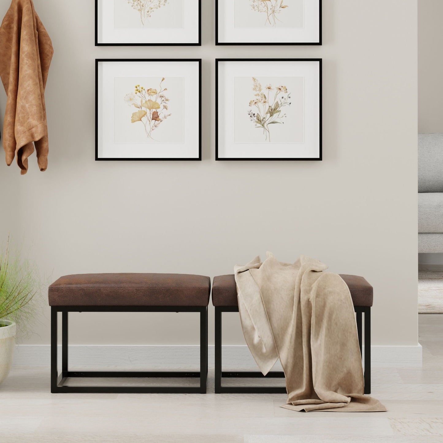 Reynolds - Small Bench - Distressed Chestnut Brown