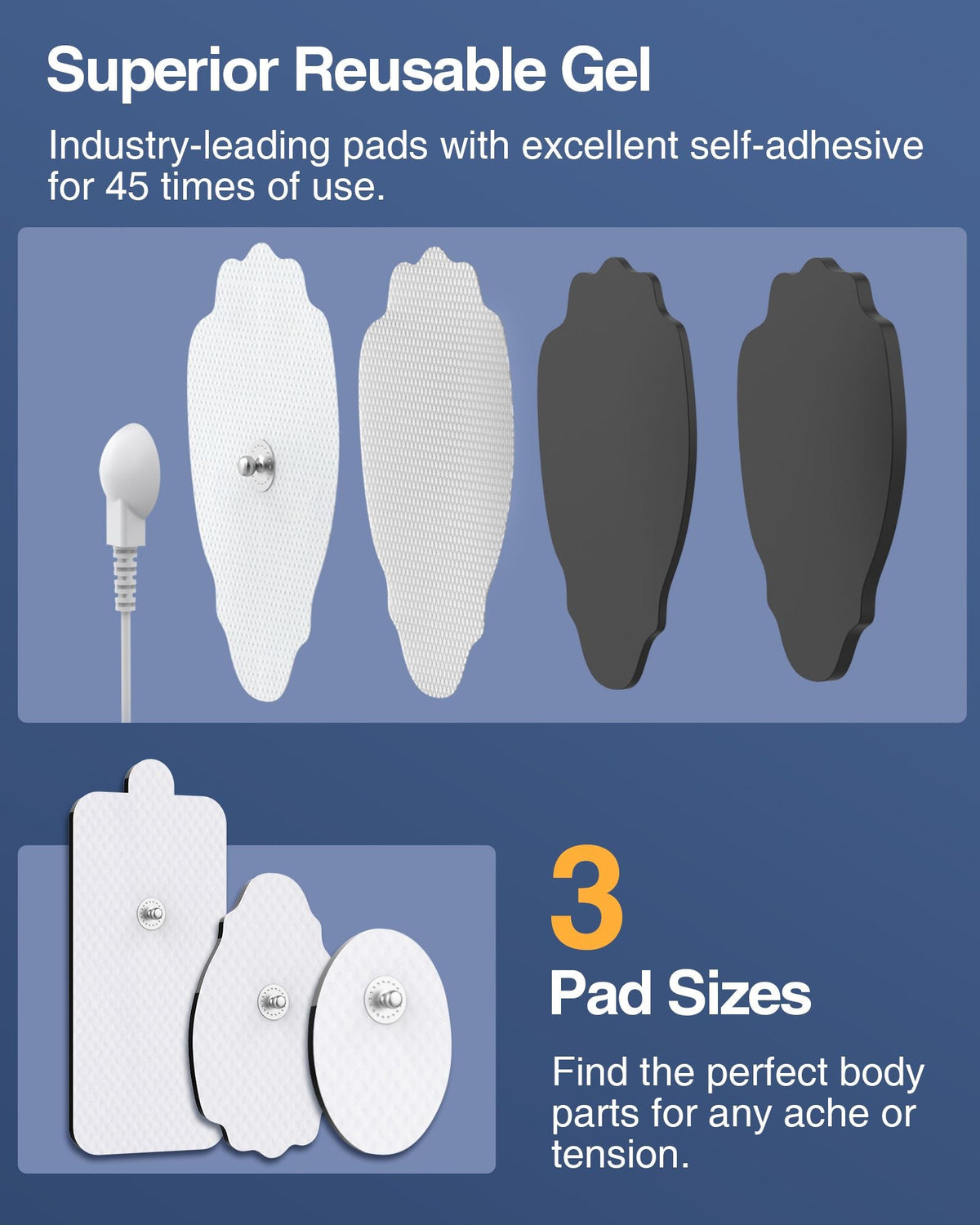24-Mode TENS & EMS Unit – Rechargeable Muscle Stimulator with 8 Pads