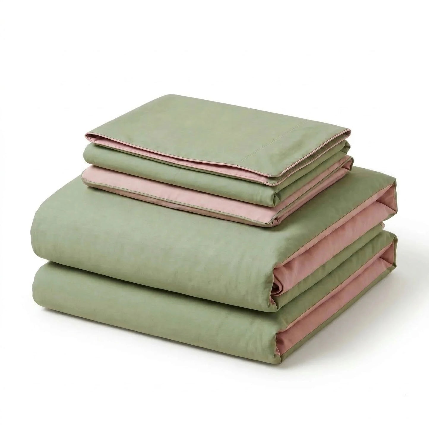 Duo Bedding Set / Pink + Green