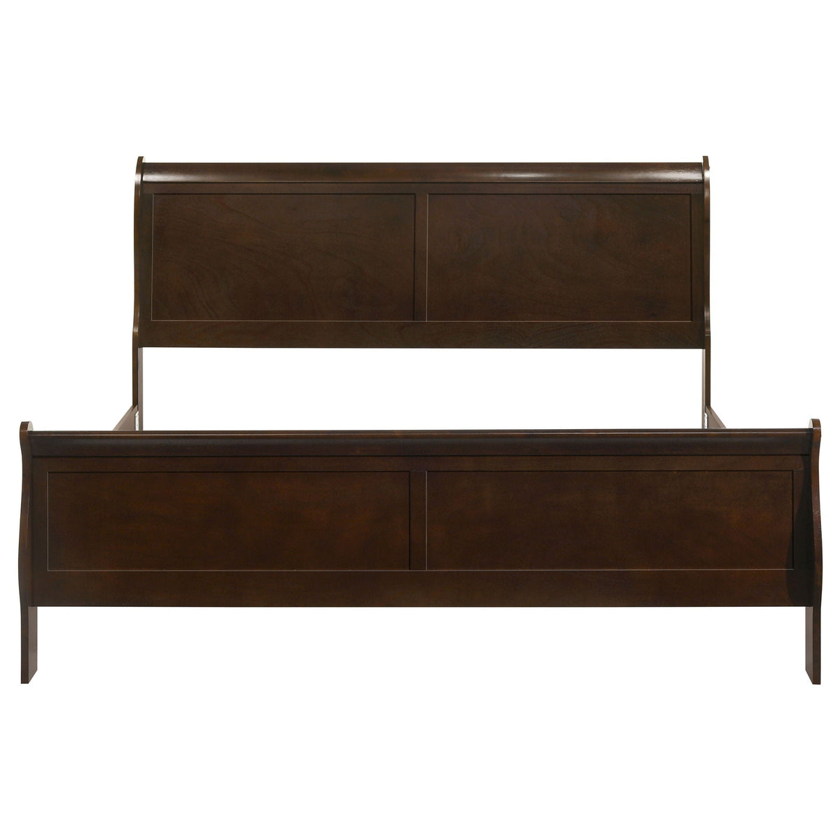 Louis Philippe Wood Eastern King Sleigh Bed Cappuccino