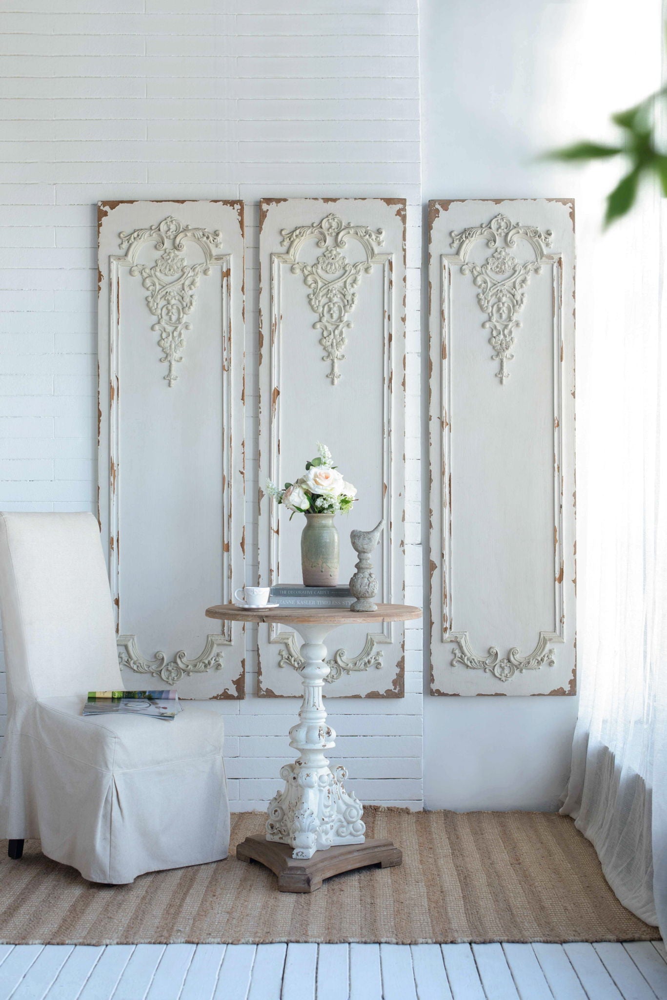 Set Of Large Wooden Rectangle Hanging Panels