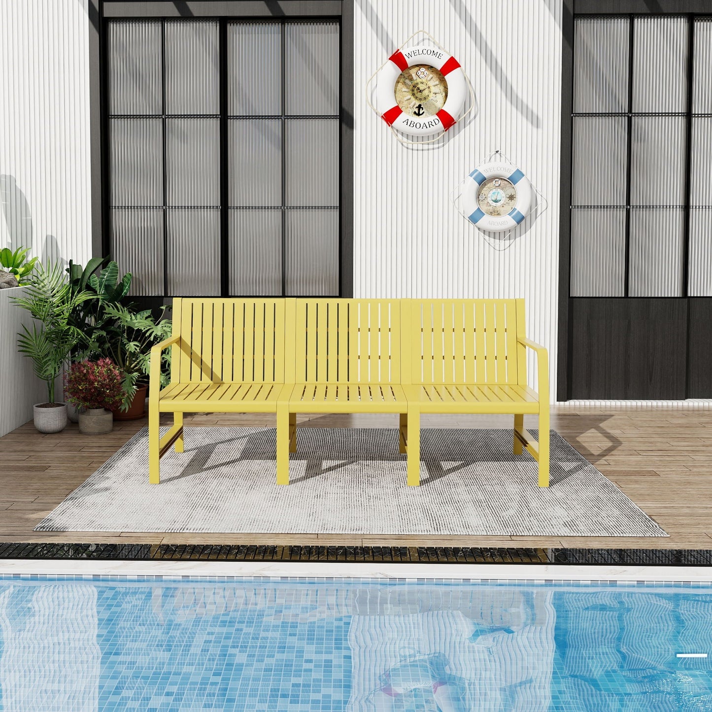1 Piece Indoor / Outdoor 3 Seater Sofa, UV-Resistant, Waterproof and Durable
