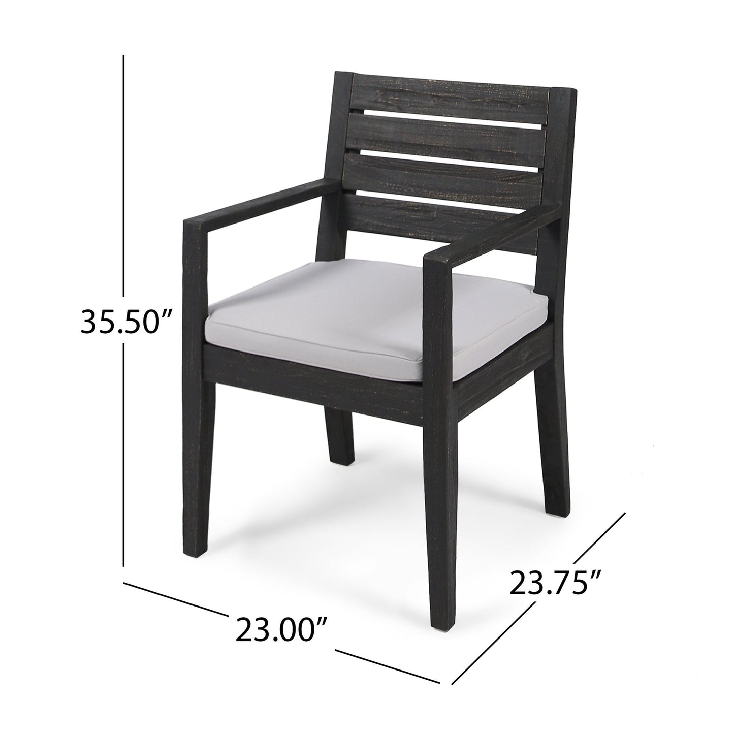 Outdoor Acacia Wood 7 Piece Expandable Dining Set, Sandblasted