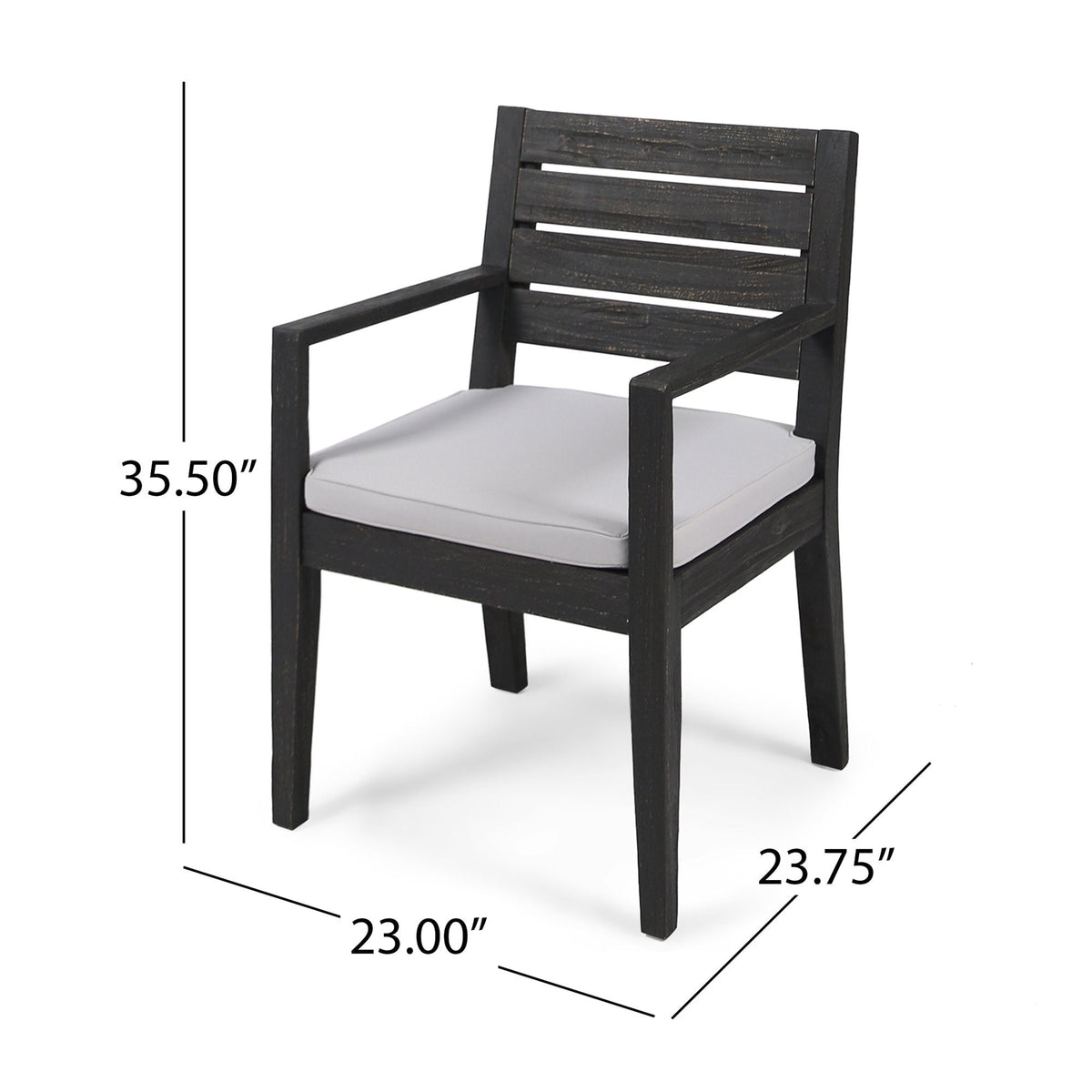 Outdoor Acacia Wood 7 Piece Expandable Dining Set, Sandblasted