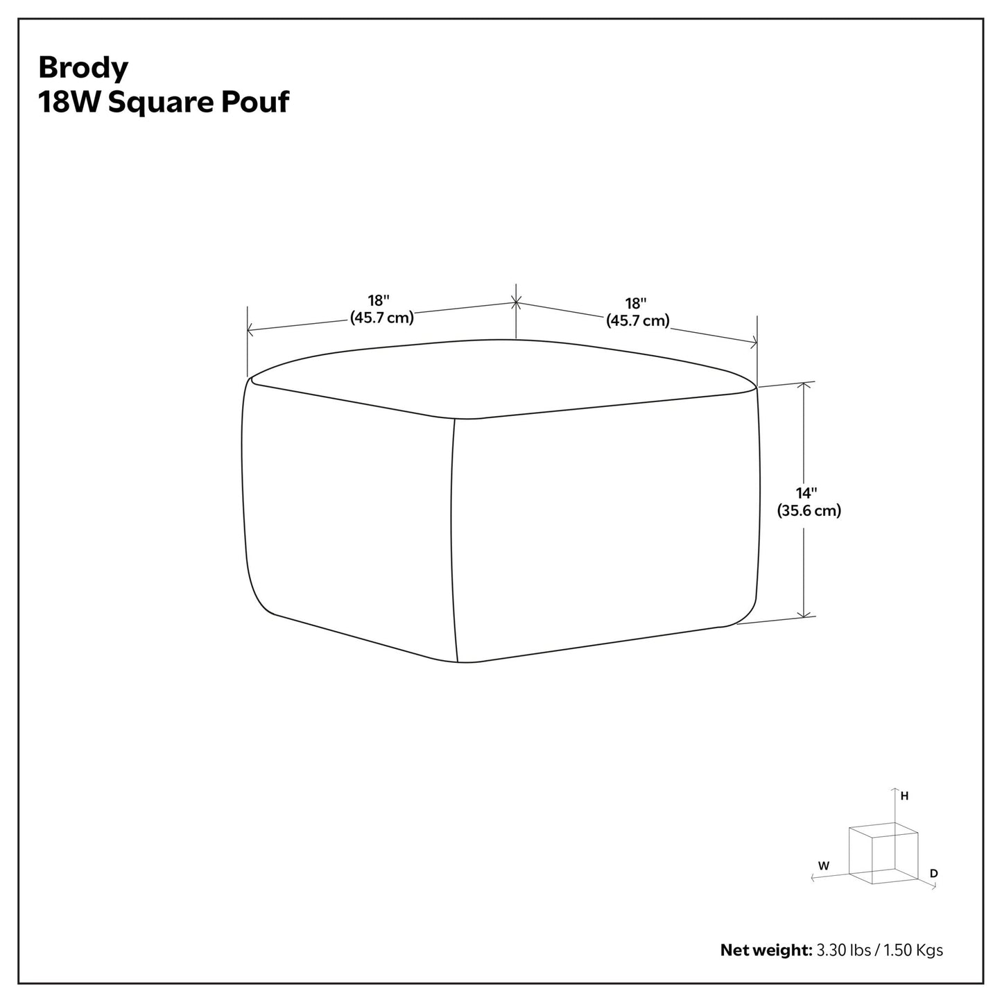 Brody - Square Pouf - Tan