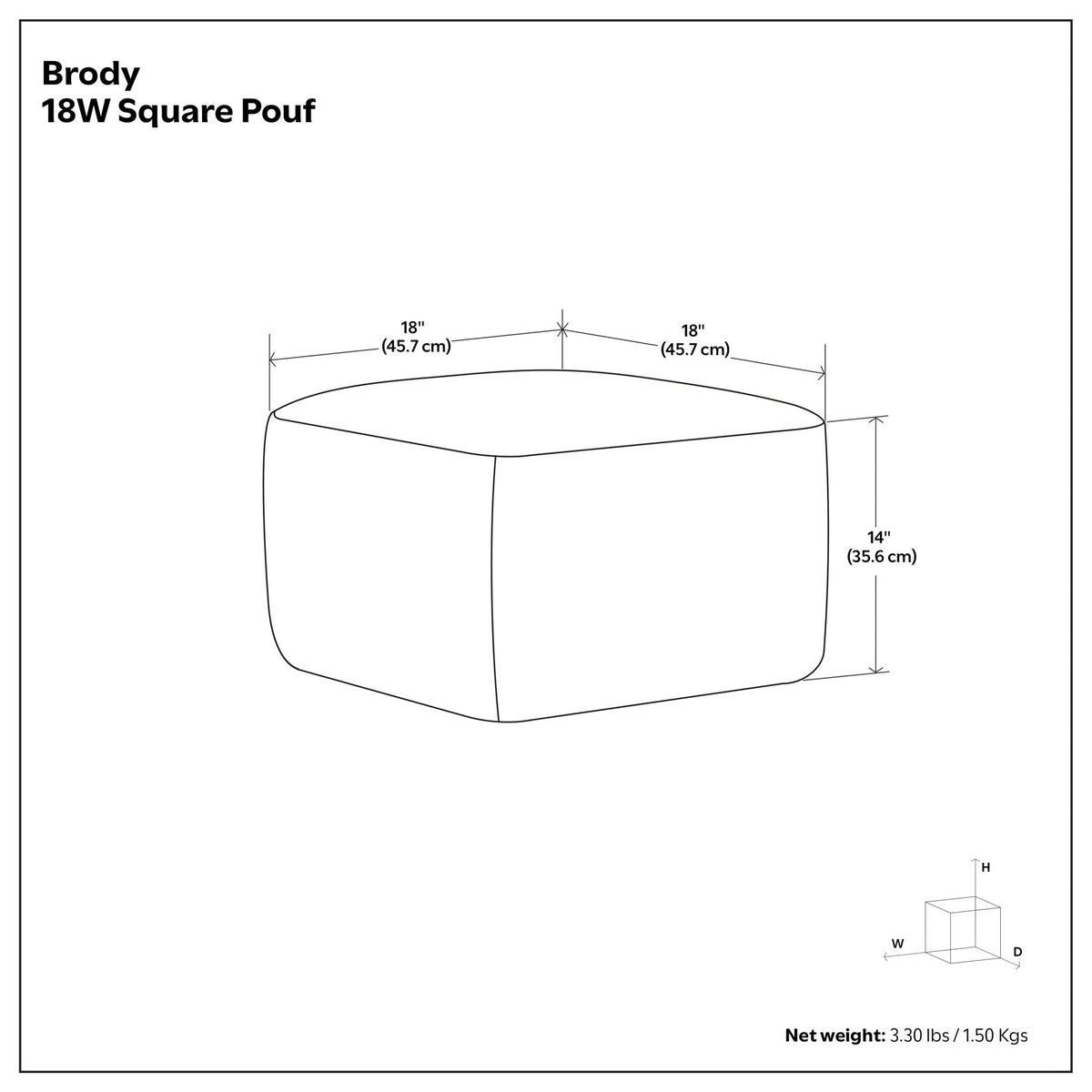 Brody - Square Pouf - Tan