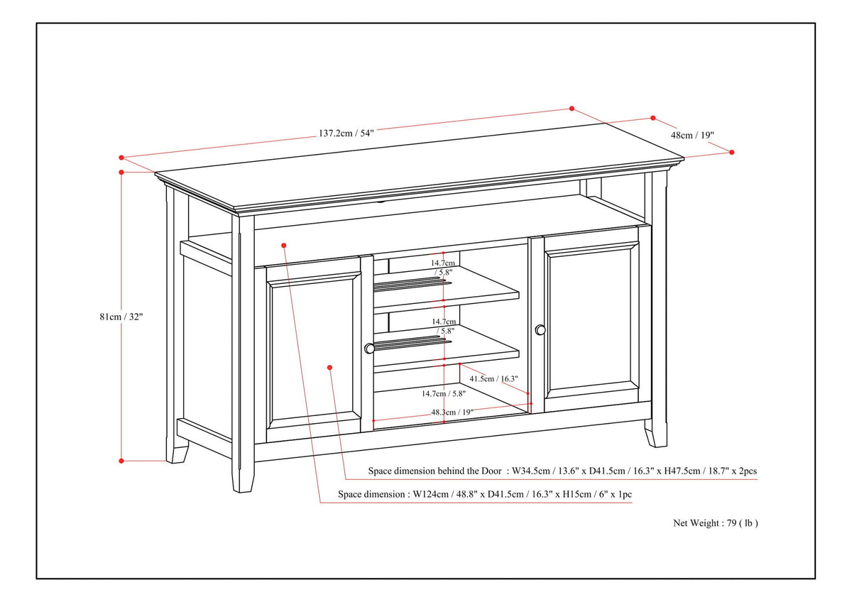 Amherst - TV Media Stand - Rustic Natural Aged Brown