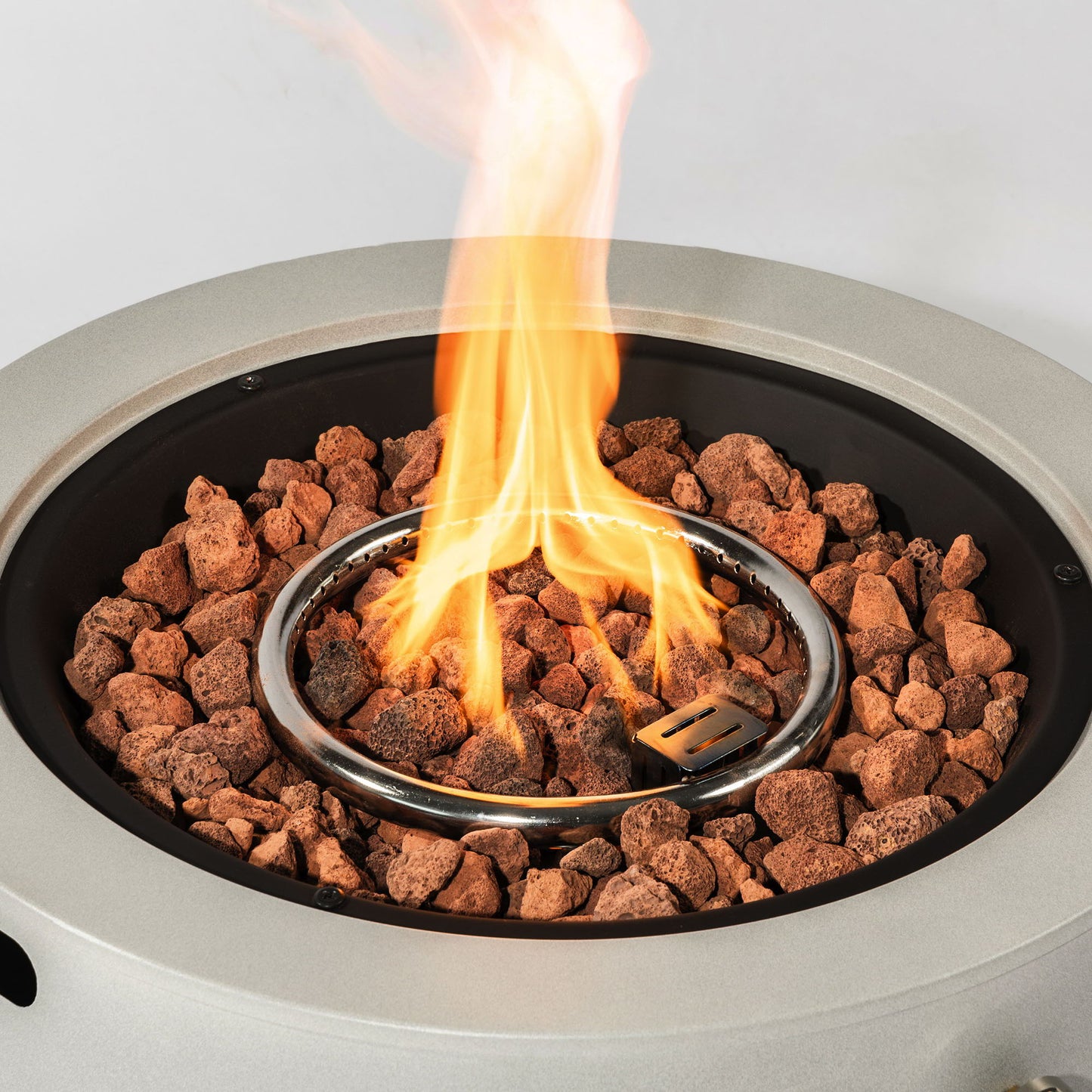 Propane Gas Fire Pit Bowl, 40000 Btu, Round For Outside - Gray