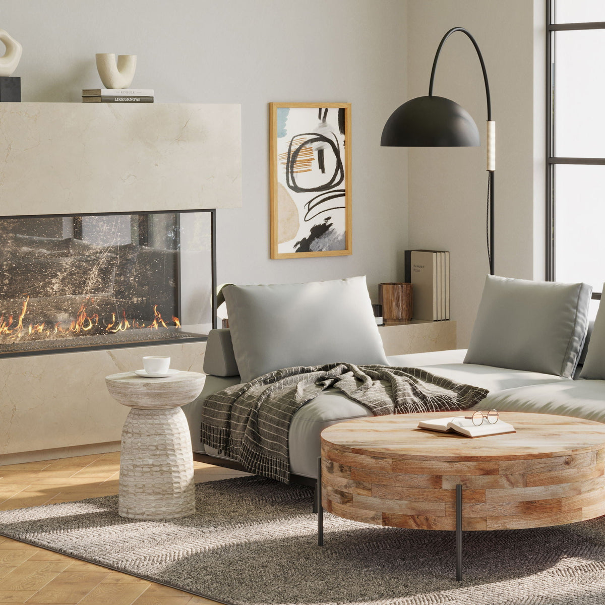 Boyd - Accent Table - White Wash
