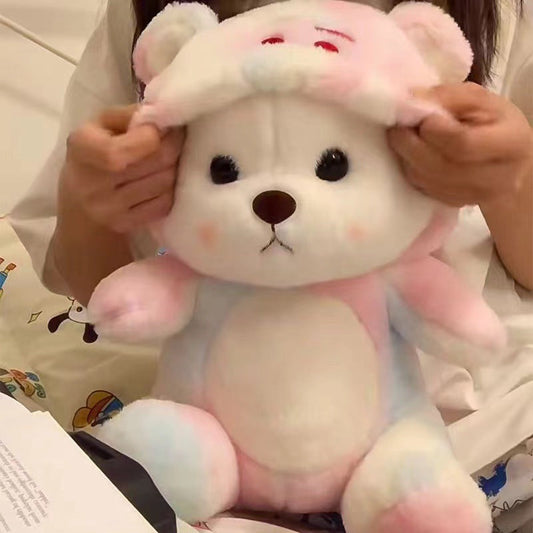 Colorful And Cute Strawberry Bear Plush Doll