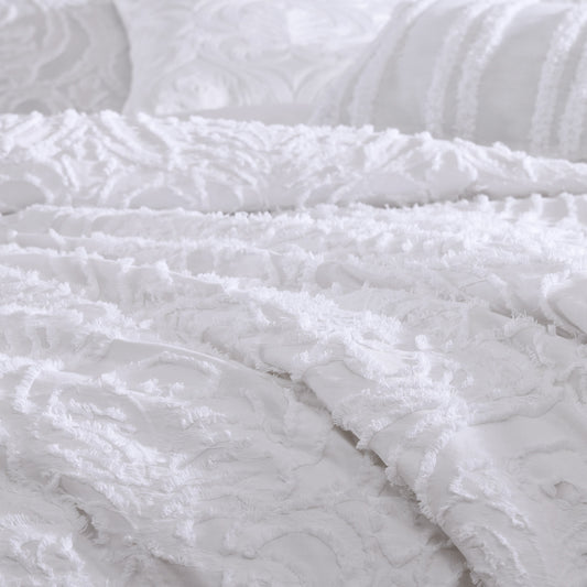 Rhapsody 6 Pc Cotton Clip Jacquard Bedding Ensemble