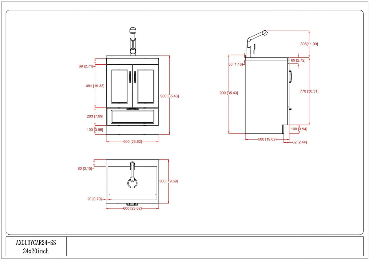 Cardinal - Laundry Cabinet With Faucet And Sink - White - Wood