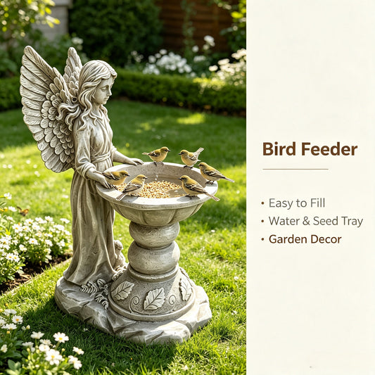 15.35" High Angel Bird Bath Sculpture