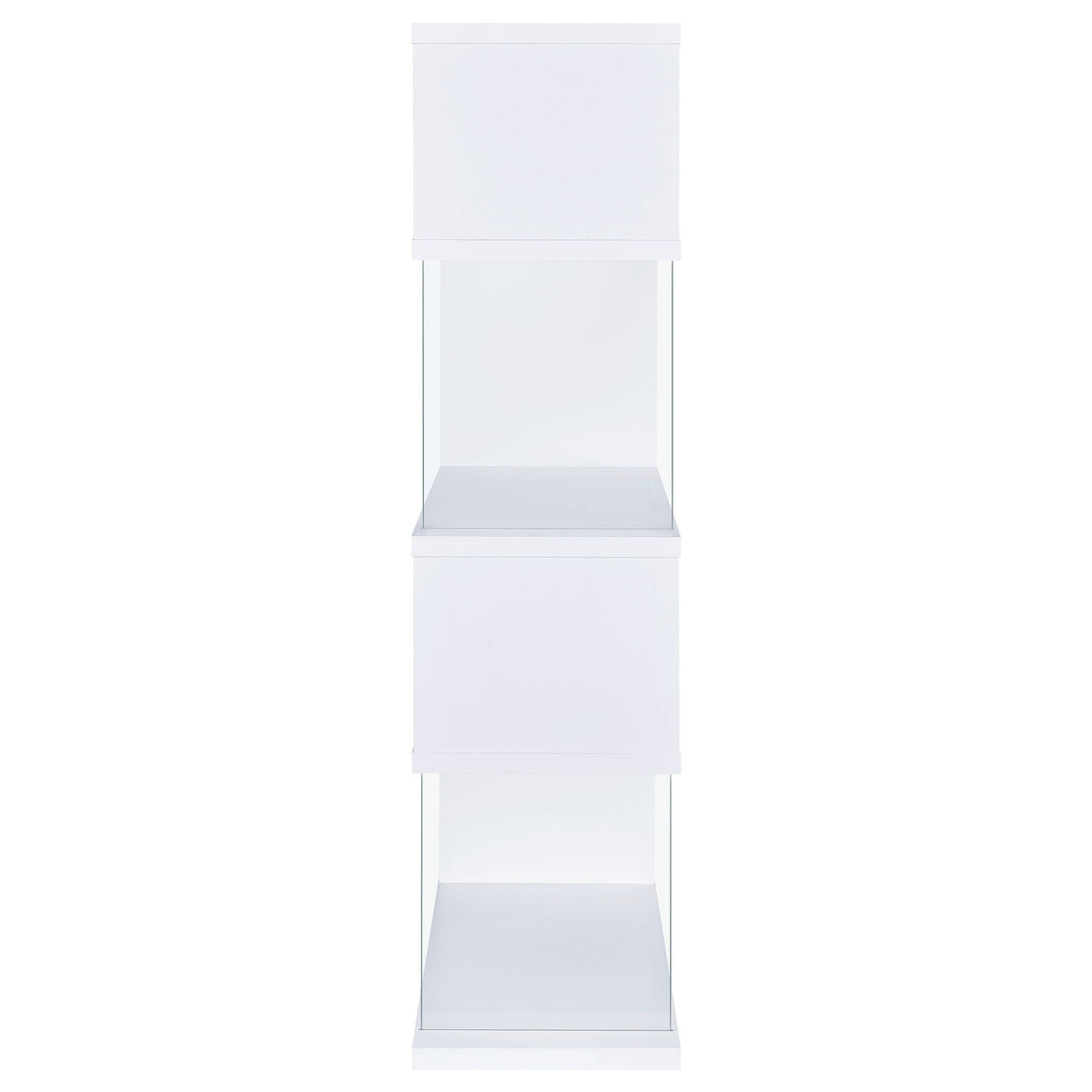 Emelle 63-inch 4-shelf Glass Panel Bookshelf White