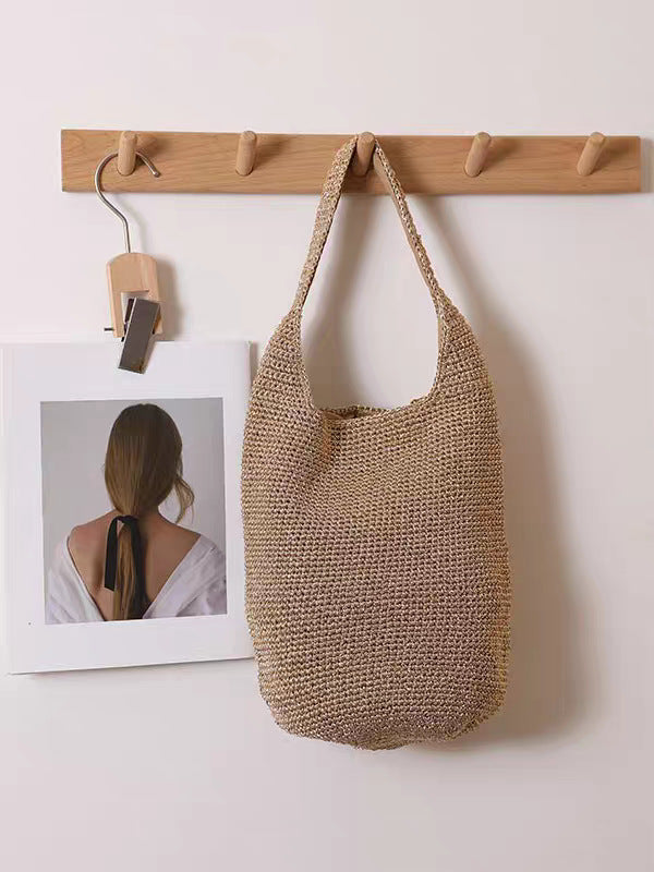 Handwoven Large-Capacity Vacation And Commute Woven Tote Bag