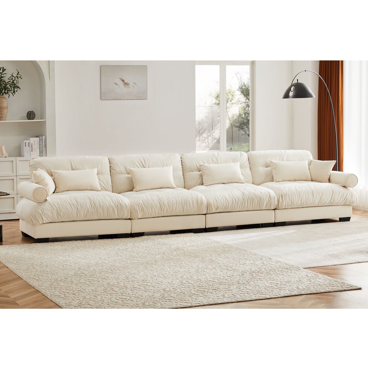 Super Comfort Oversized Modular Sectional Sofa, Deep Seat Convertible L Shaped Couch