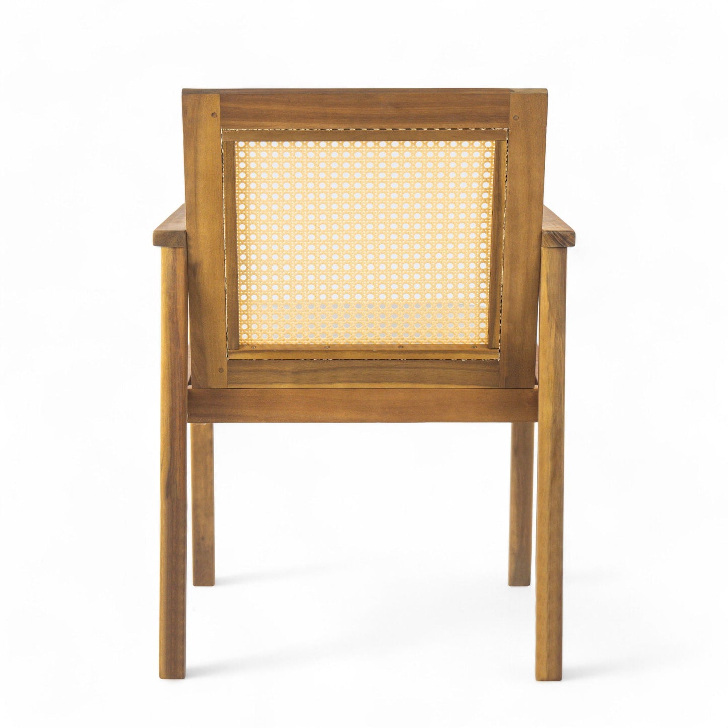 Preston Outdoor Dining Chair With Cushion Set of 2 - Teak / Beige