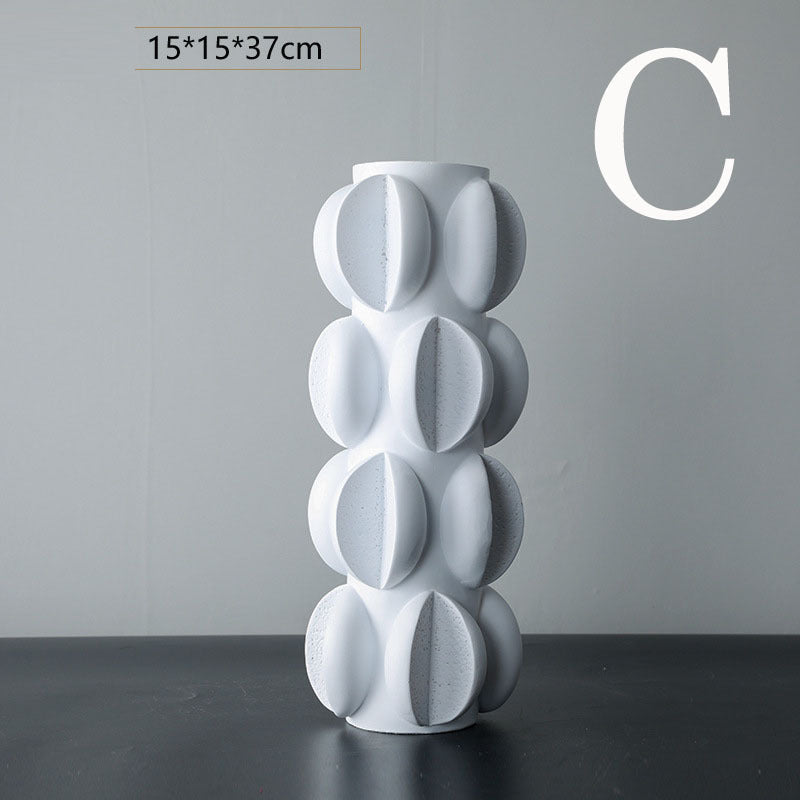Special-shaped Ceramic Vase Three-piece Modern Minimalist Home Soft Decoration