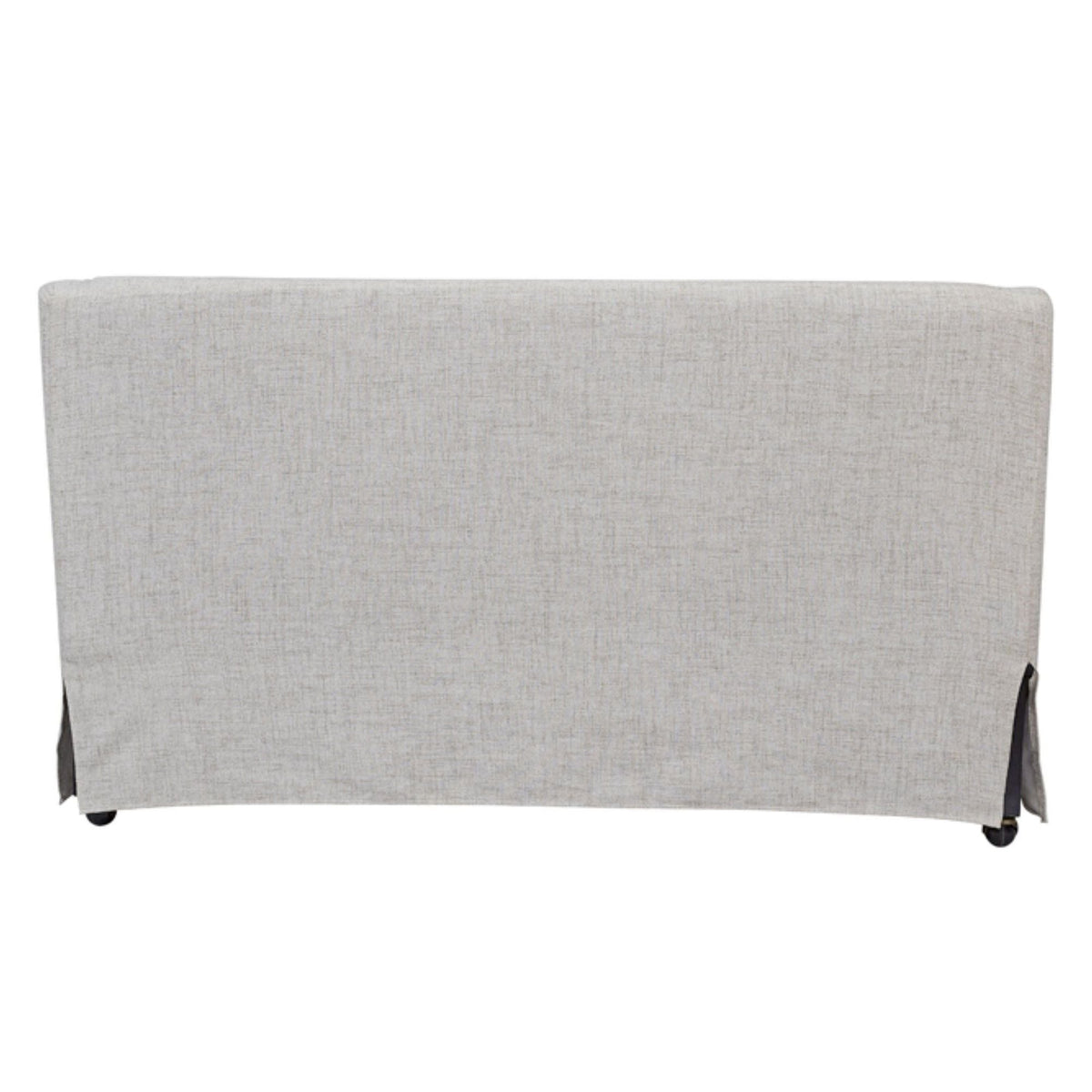 Slip Covered Settee With Casters - Beige
