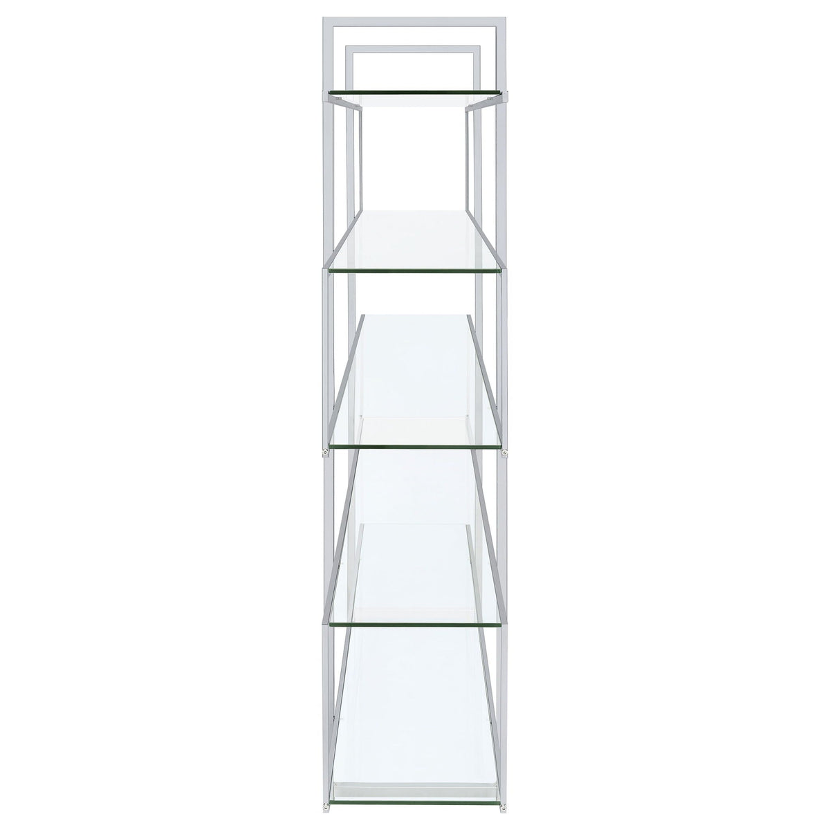 Elmer 63-inch 5-shelf Bookshelf Clear and Chrome