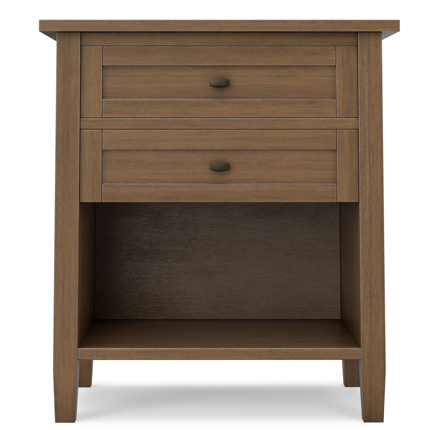 Warm Shaker - Bedside Table With 2 Drawers - Brown