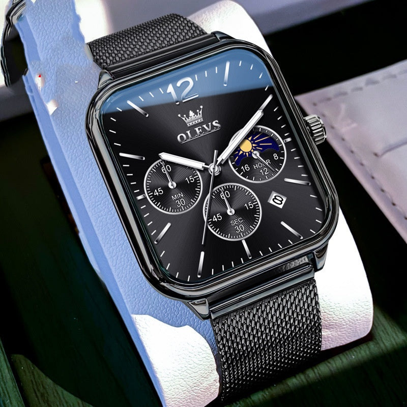 Oulishi Brand Watch With A Rectangular Dial