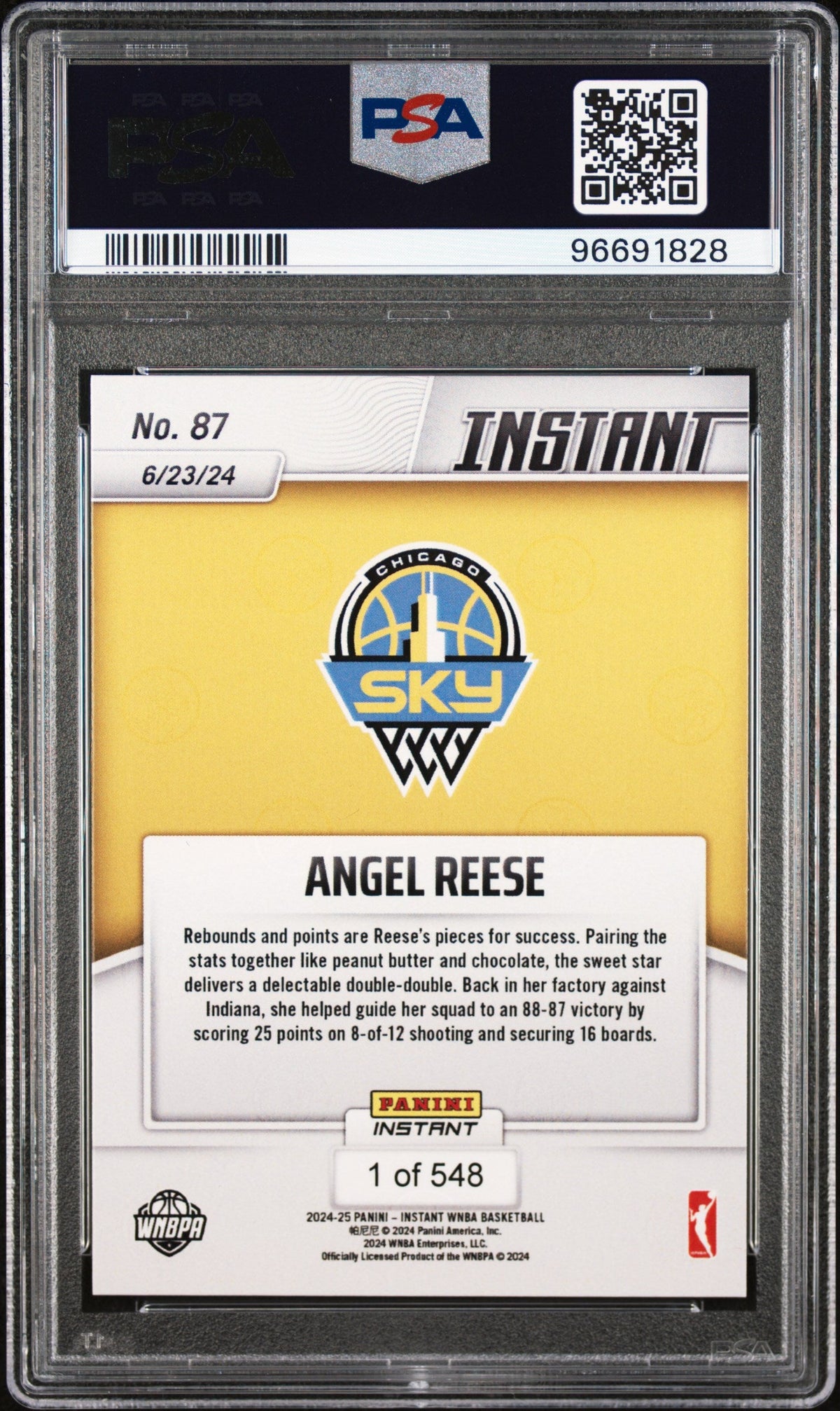 Graded 2024 Panini Instant WNBA Angel Reese #87 Rookie RC Basketball Card PSA 10 Gem Mint