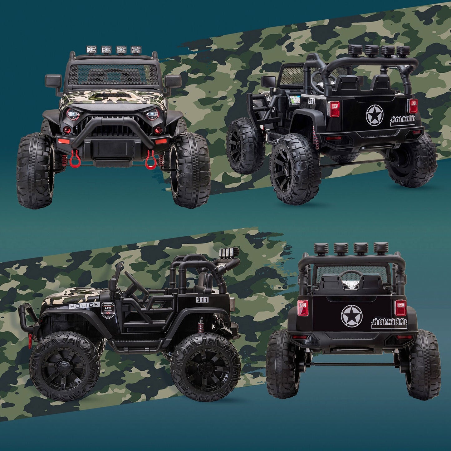 Electric UTV Truck for Kids with Bluetooth Music and Dual Motors