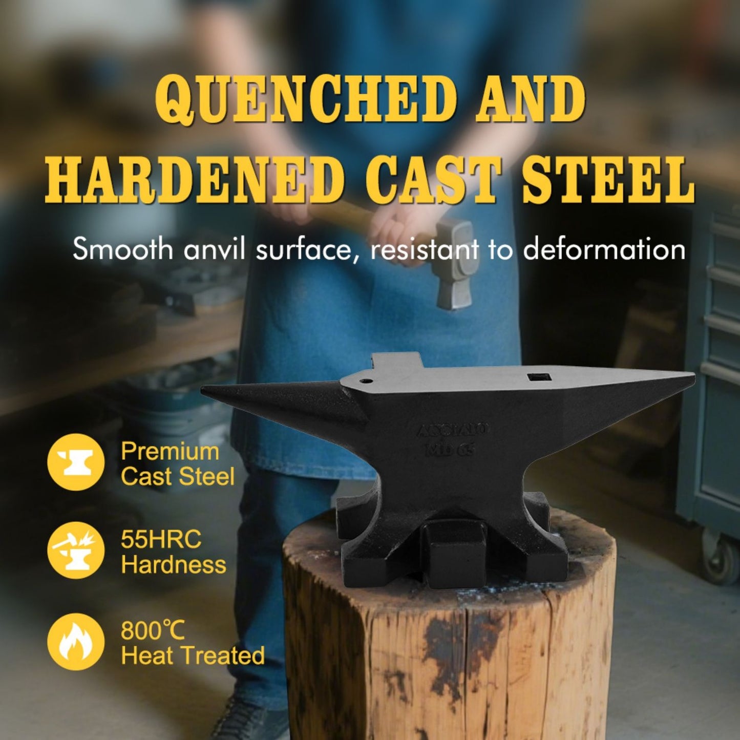 Multi Angle Anvil With Round And Square Holes