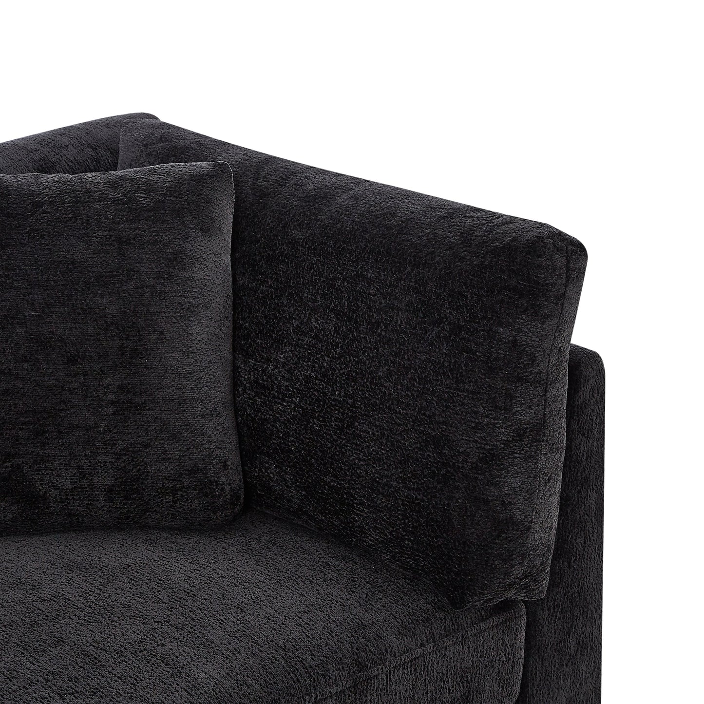 83.50" Modern Flared Arms Sofa (Black)