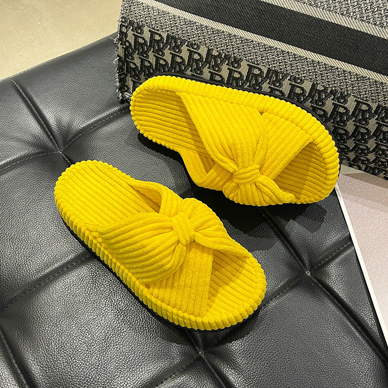 Womens Cross-strap Flat Slide Sandals