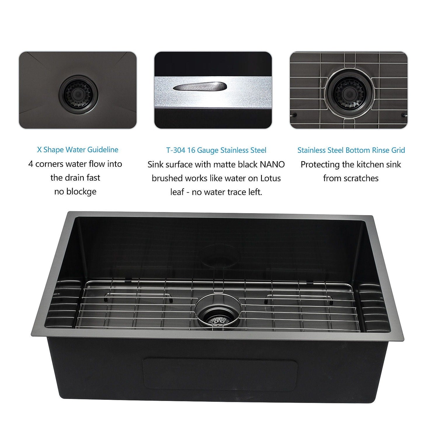 Undermount Kitchen Sink 16 Gauge Stainless Steel