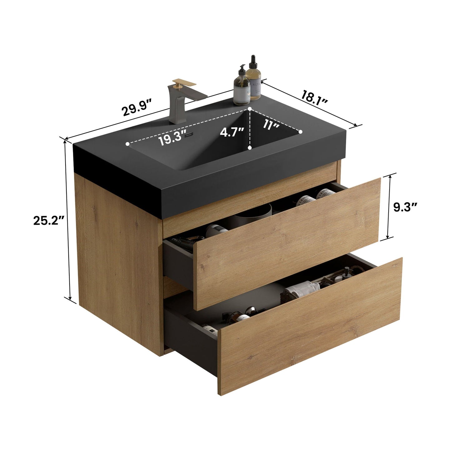 Alice Natural Oak Bathroom Vanity With Sink
