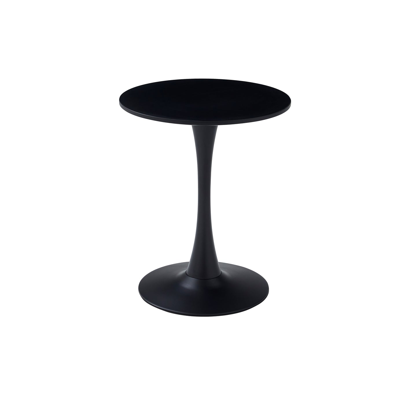 Black Round Dining Table with MDF Top and Matte Iron Base