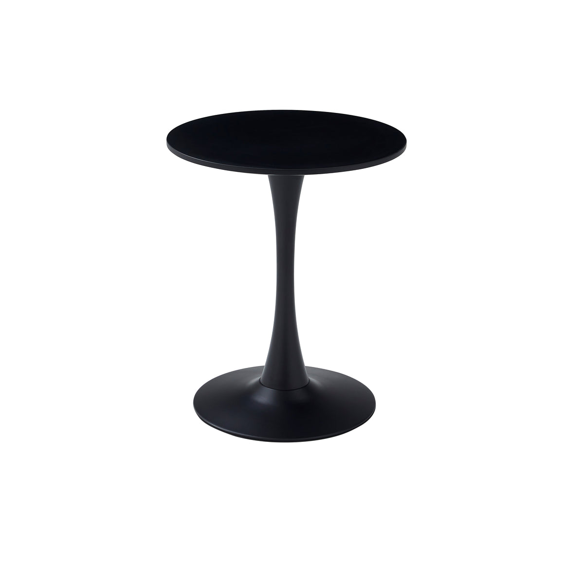 Black Round Dining Table with MDF Top and Matte Iron Base