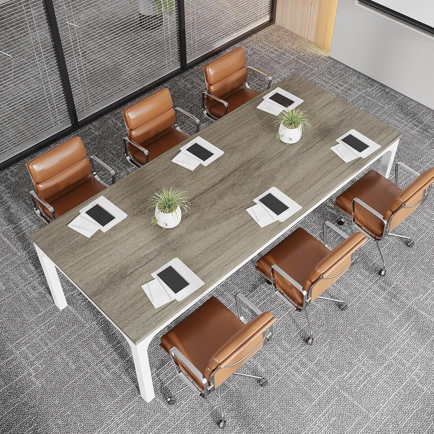 Extra Long 2 Person Computer Desk With Collaborative Workstation