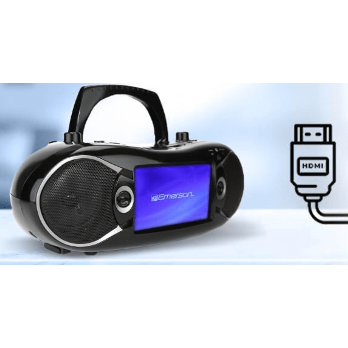 Emerson 7" Bluetooth TV DVD Boombox Black - Refurbished