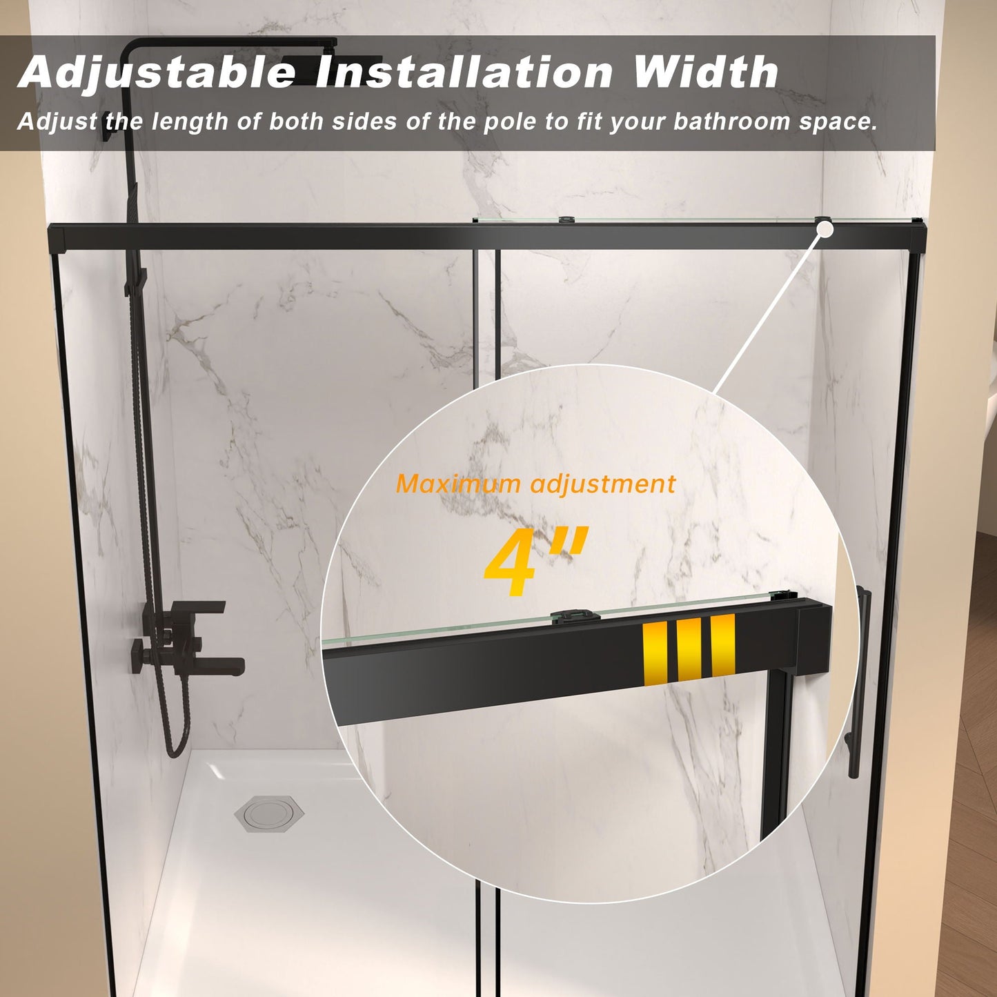 Frameless Single Sliding Shower Door