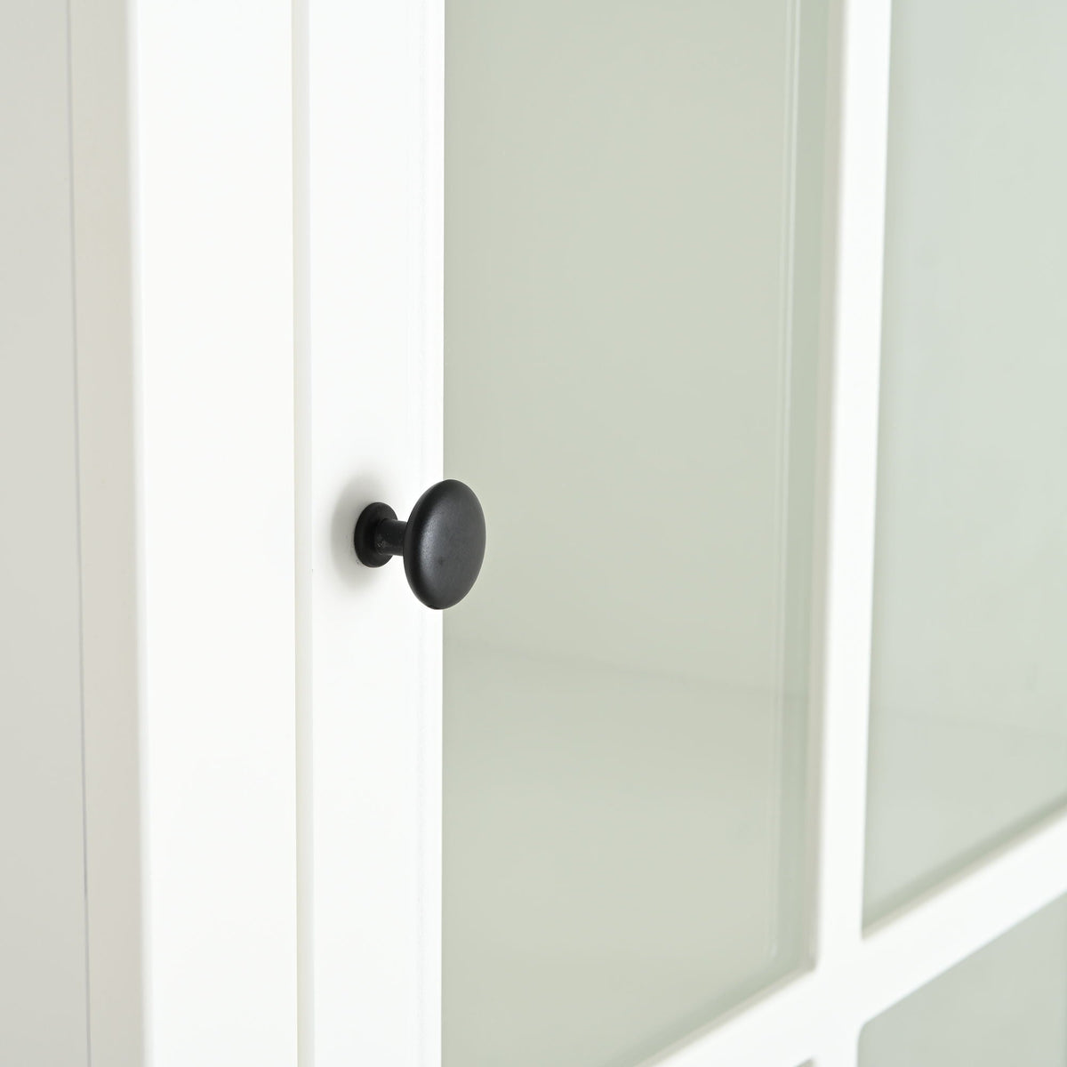 Retro Style Hutch Cabinet With Glass Door, China Cabinet For Home