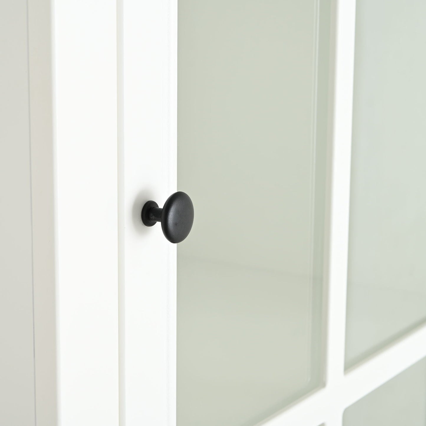 Retro Style Hutch Cabinet With Glass Door, China Cabinet For Home