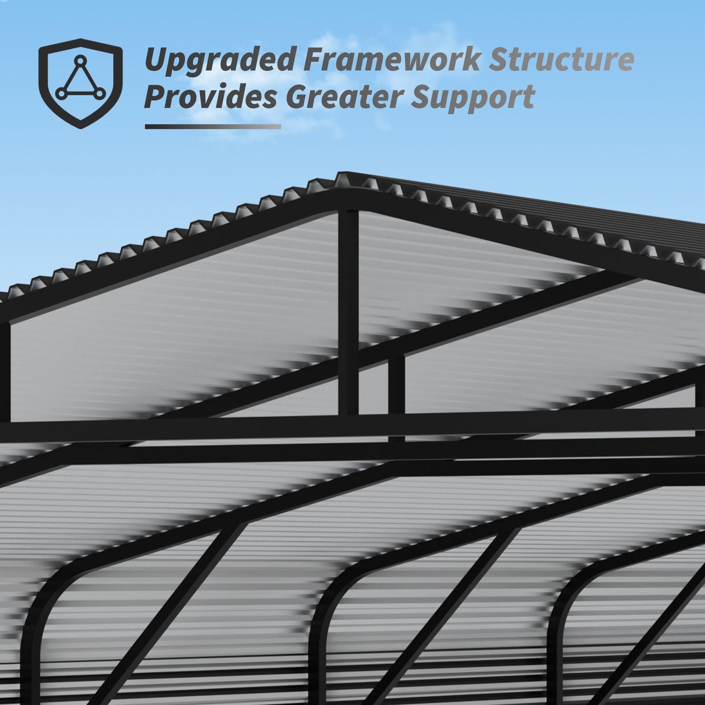 Heavy Duty Carport, All Weather Shelter - Black
